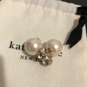 Reversible crystal pearl back earrings